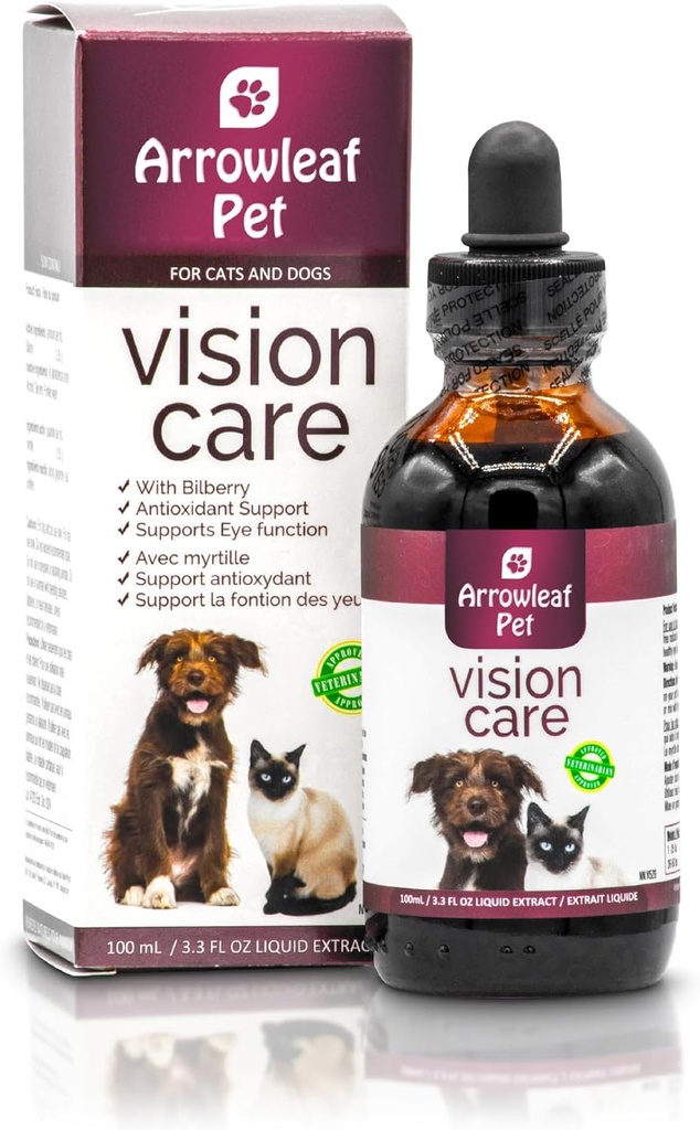 Vision Care by NaturPet Inc עבור חתולים וכלבים | תמיכה בעין | 100mL Herbal Tincture