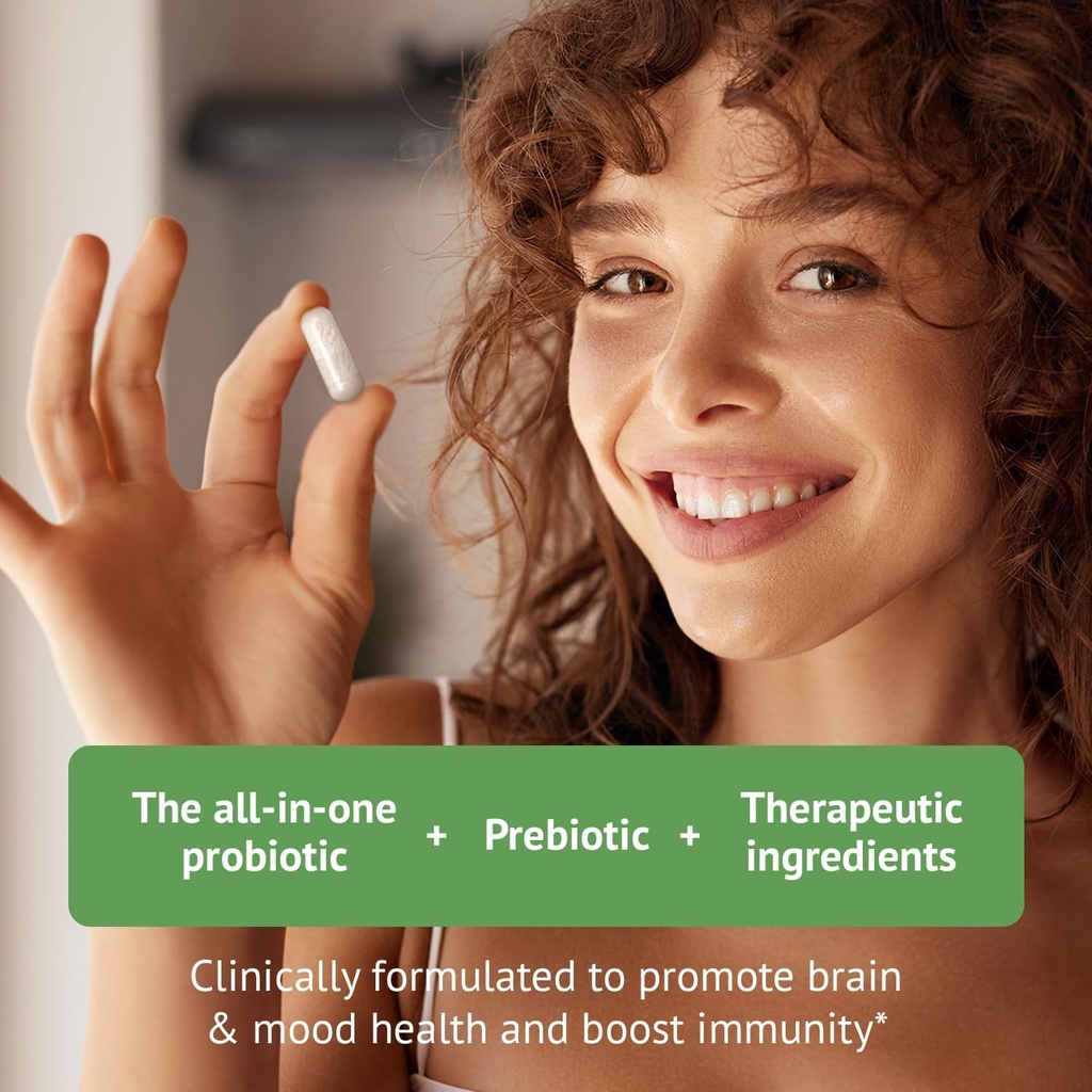 תוסף המוח לזיכרון, Brain Fog, Focus, Mood & Concentration & Cognitive Function - Lion's Mane Supercharged with גינקו בילובה ושני סטרינס פרוביוטיים (180 - 3 חודשים אספקה)