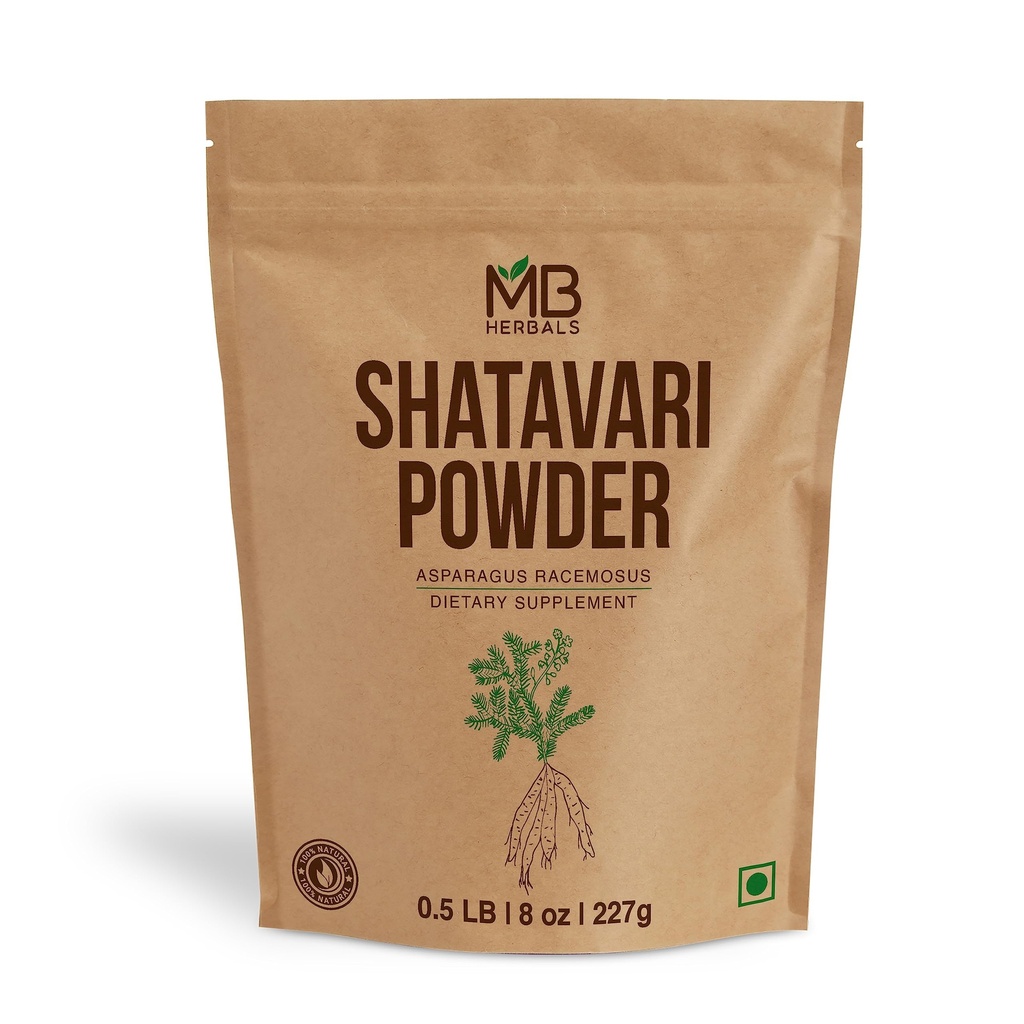 MB Herbals Pure Shatavari אבקת 227 גרהאם | 8 oz | 100% טהור Asparagus Racemosus