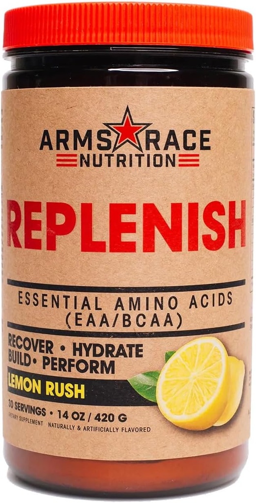 קטגוריה: Arms Race Nutrition Replenish Amino Acids (EAA/BCAA) 30 משרתים (Lemon Rush)