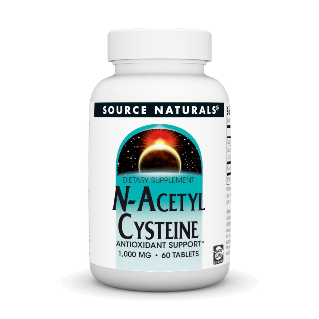 מקורות טבעיים N-Acetyl Cysteine Antioxidant תומך 1000 מ"ג תוספת דיאטנית תמיכה בריאות הנשימה* - 60 טבליות