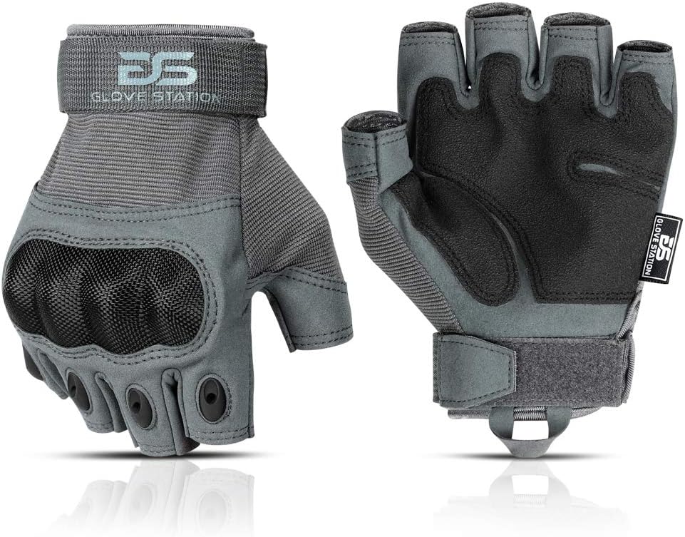 Glove Station-less Knuckle Tactical Gloves for Men - אופנוע Gloves for Tactical Shooting, Airsoft, Hunting, Police Work and Hiking