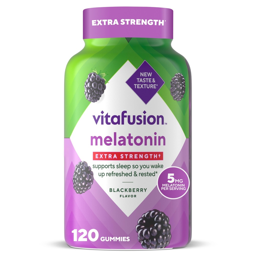 Vitafusion תוספת כוח מלטונין חניכיים, 5 מ"ג, 120 ctmies