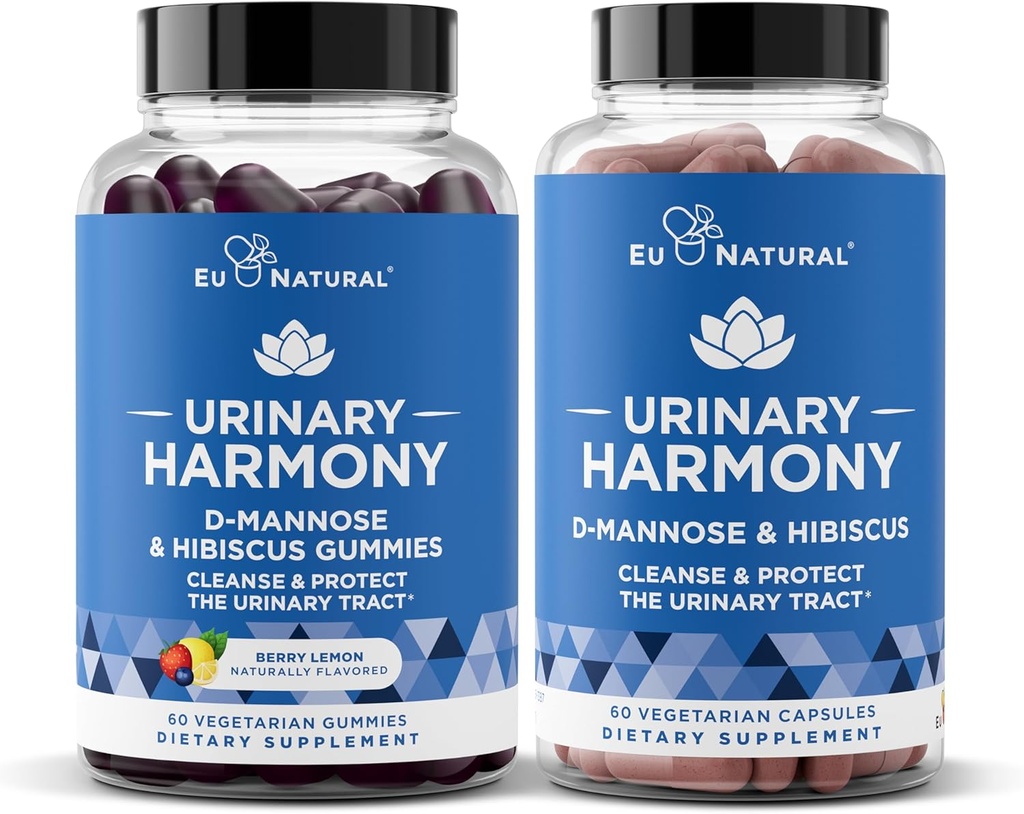 Urinary Harmon כמוסות וחניכיים Bundle - Urinary Tract Health for Women - D-Mannose & Hibiscus ניקויse, Flush & Protect The Urinary System