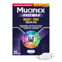 Mucinex Nightshift Cold & Flu, מקסימום כוח רב-Symptom Nighttime הקלה, 20 כרטיסי שחרור מהירים - כאב Reliever / Fever מופחת, Cough Suppressant, Antihistamine