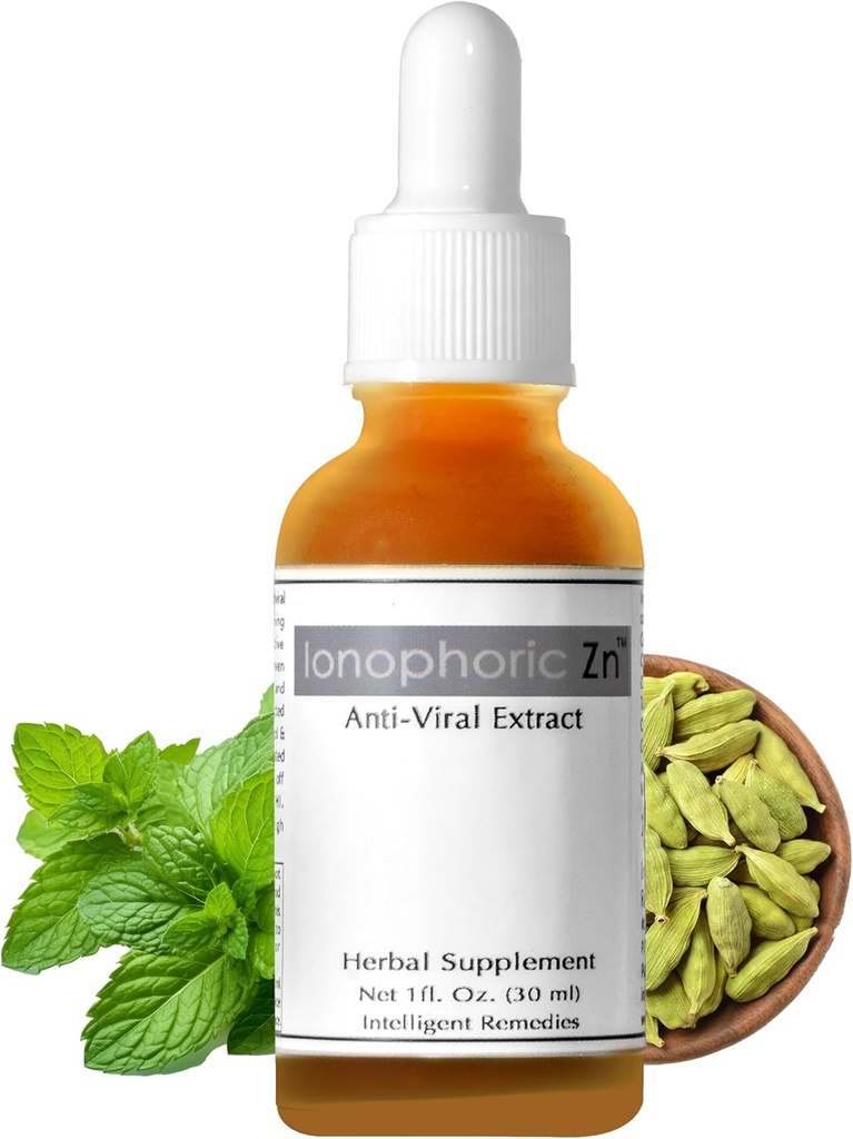 Znc Immune Support Supplement - Anti Viral תוספת עם Turmeric, תה ירוק, & Cinnamon - תוספת צמחית עם ECGC, Quinine & Quercetin עם Zinc - Ionophoric Zn, 30 מ"ל