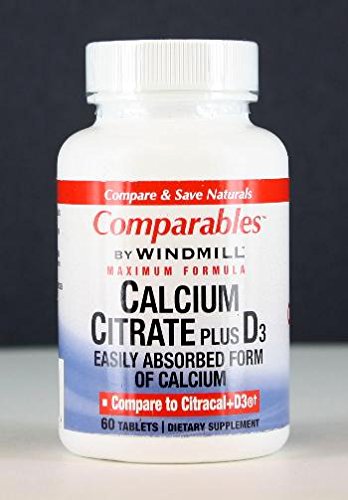 Windmill Calcium Citrate Plus ויטמין D טבליות - 60 Ea