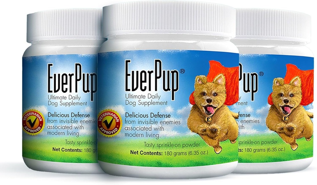 EverPup Multivitamin כלב תוסף - Glucosomine & Apoptogens עבור Hip & Joint Health + Probiotics & Prebiotics עם Enzymes for Digest