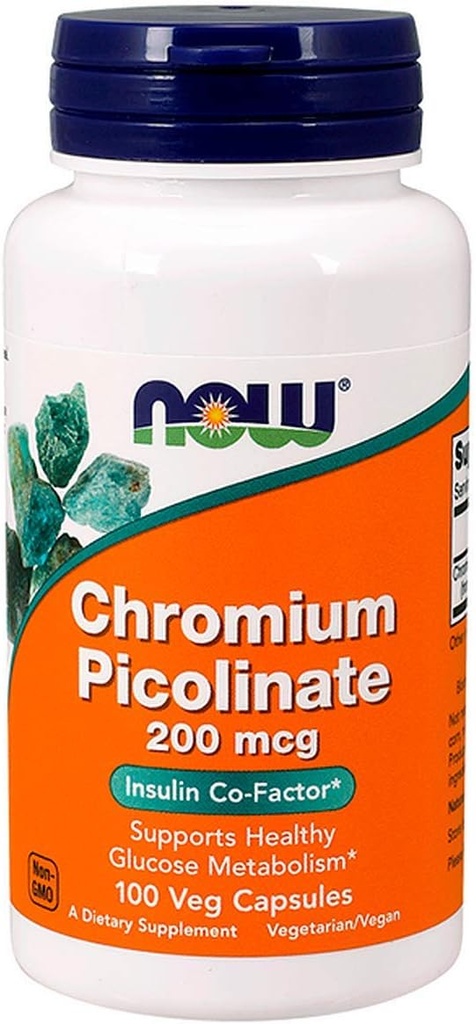 עכשיו Chromium Picolinate 200mcg, 100 קפסולות (Pack of 2)
