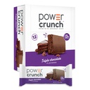 Power Crunch חלבונים Wafer Bars, חטיפים חלבונים גבוהים עם טעם טעים, שוקולד משולש, 1.4 אוונס (12 Count)