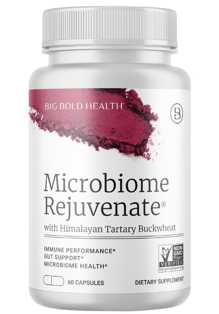 גדול BOLD HEALTH Microbiome Rejuvenate Prebiotic + Probiotic תוספת עבור מערכת הבריאות והחיסון של Gut - עם Immune-Active ההימלאיה Tartary Buckwheat - Gluten-Free (60 קפסולות צמחוניות)