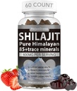 חניכיים Shilajit - 600 מ"ג טבעי Shilajit Resin עם 85 + Trace מינרלים, Fulvic Acid & Phytonutrients - Strawberry Flavor - עבור אנרגיה, תמיכה Immune - 60 מסטיק, 1 חודש אספקת מזון