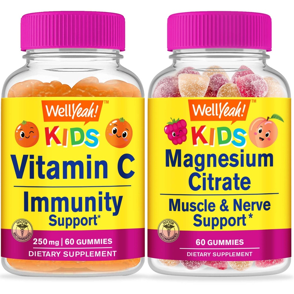 ובכן, ויטמין C ילדים + Magnesium Citrate ילדים, חניכיים בונדלה - גדול Tasting, ויטמין תוסף, Gluten Free, GMO Free, Chewable Gummymy