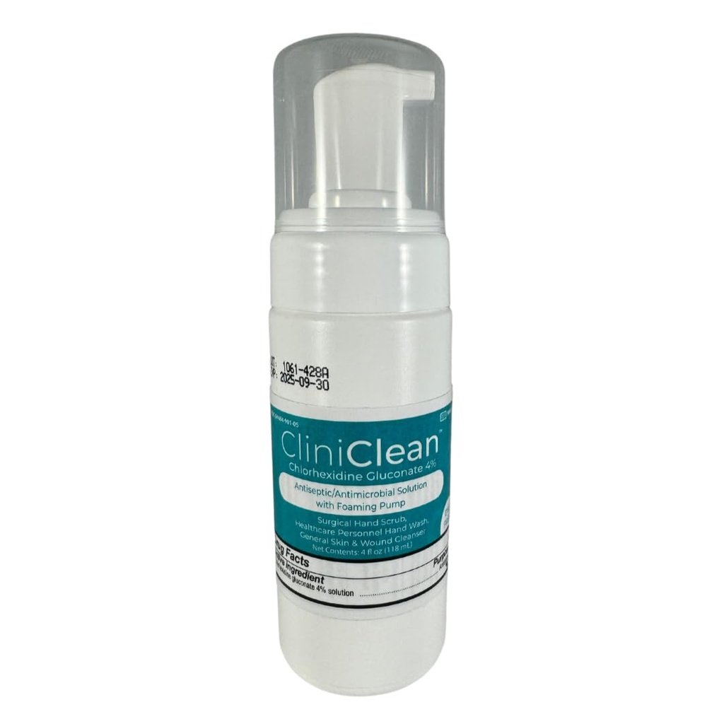 Versatile, פתרון אנטיספפטי המכיל Chlorhexidine Gluconate 4% (CHG), Odorless, Dye-חופשי, מטופל Pre-Op Prep Prep, Hand Wash, Hand Scrub (4oz. Foam-Pump) (1 Bottle)