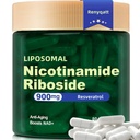 Renyqatt NAD+ תוסף - Liposomal Nicotinamide Riboside - תוספת של Anti-Aging, Energy, Focus - 80 קפסולות (1B)