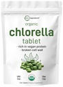 טבליות Chlorella אורגני, 500mg Per Tablet, 720 Tabs (360 גרמים), 4 חודשים אספקה, Broken Cell Wall, Rich in Vegan חלבונים וויטמינים, No Filler, No Additives & Non-GMO | Pure Green Algae Superfood