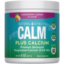 Natural Vitality CALM Magnesium לשתות Mix Plus Calcium, אבקת משקה אנטי-Stress, עם Calcium, Vegetarian & Non-GMO, Raspberry לימון, 8 oz