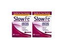 Slow Fe, High Potency Iron 45 מ"ג, שחרור איטי - 60 טבליות - Pack של 2