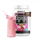 InVIGOR8 Superfood Grass פדו חלבון Whey, Isolate Shake Natural Strawberry Gluten-Free ו- non GMO Meal החלפת עם Probiotics ו אומגה 3 (645g)
