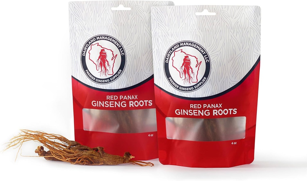 חלבלנד ניהול LLC Red Panax Geneseng Root - 8 oz Pack של Panax Geneseng Root - Authentic Panax גינזנג - non-GMO, Gluten Free Geneseng Root - השתמש גיינסנג ב Soup, תה, Congee Panax Geneseng - non-GMO, Gluten Free Geneseng Root - השתמש ג'seng in Soup, Tea, Congee, Congee