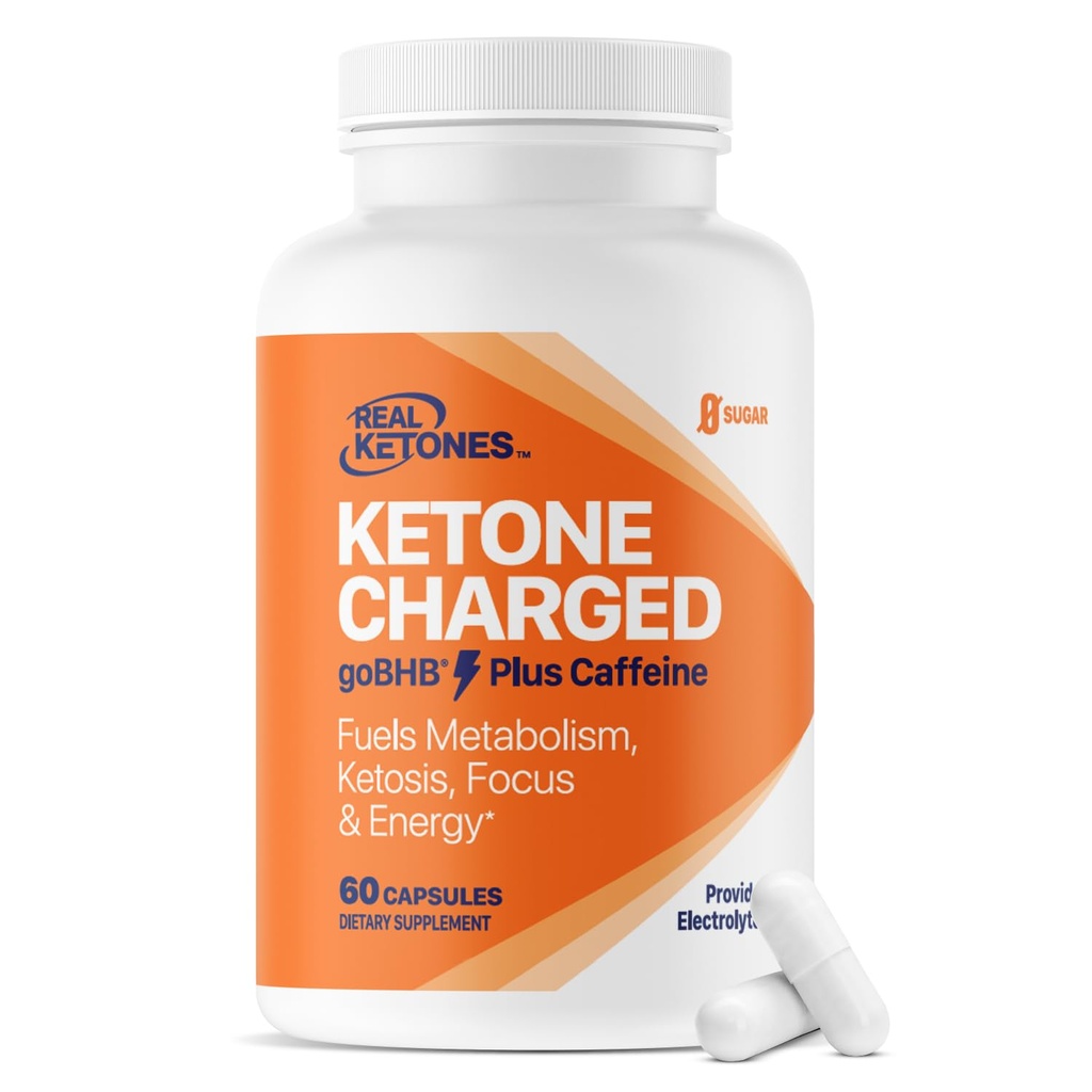 Keto BHB מלח קפסולות - Sodium Calcium & Magnesium BHB קפסולות עם Caffeine & Patented GoBHB Beta-Hydroxybutyrate אלקטרוליטים - תוספי קטון אקסוגניים עבור אנרגיה משופרת להתמקד & Ketosis