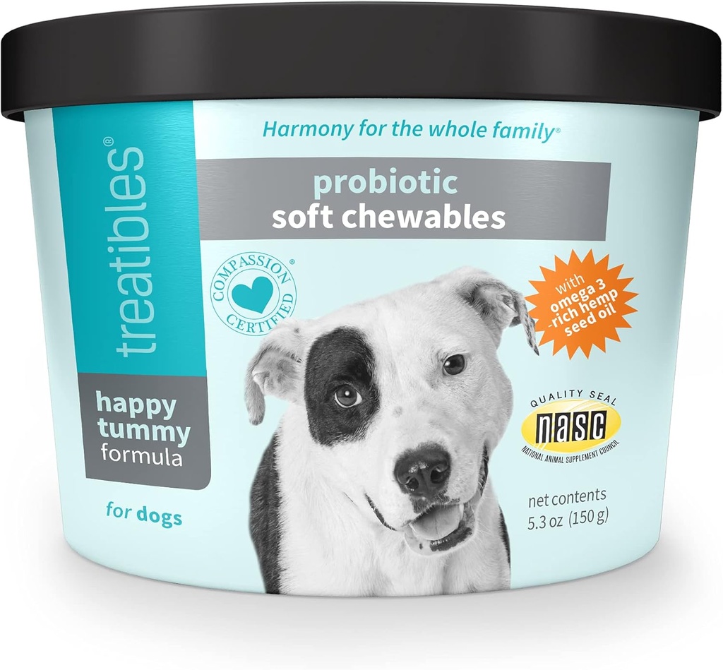 טיפול יעיל Tummy Probiotic לכלבים Soft Chewables, 5.3 oz - תמיכה תזונתית, מערכת החיסון, Gut Health