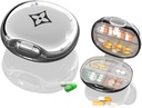 Travel Pill Organizer,Portable Pill Box,Moisture Proof Pill Case, Daily Small Pill Container to Hold Vitamins Fish Oil, for Pocket or Purse Pill Box Decorative Metal Medicine Organizer
