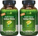 Irwin Naturals Double-Potency גינקו בילובה - 60 נוזל Soft-Gels - Brain, Focus & Circulation Support - 2 Pack
