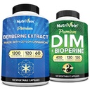 מזון מזינים Premium DIM & Berberine תוסף Bundle: High-Absorption Berberine & DIM תוספת עם bioperine - עבור Hormonal Balance, פעילות גופנית, ו-כלל בריאות