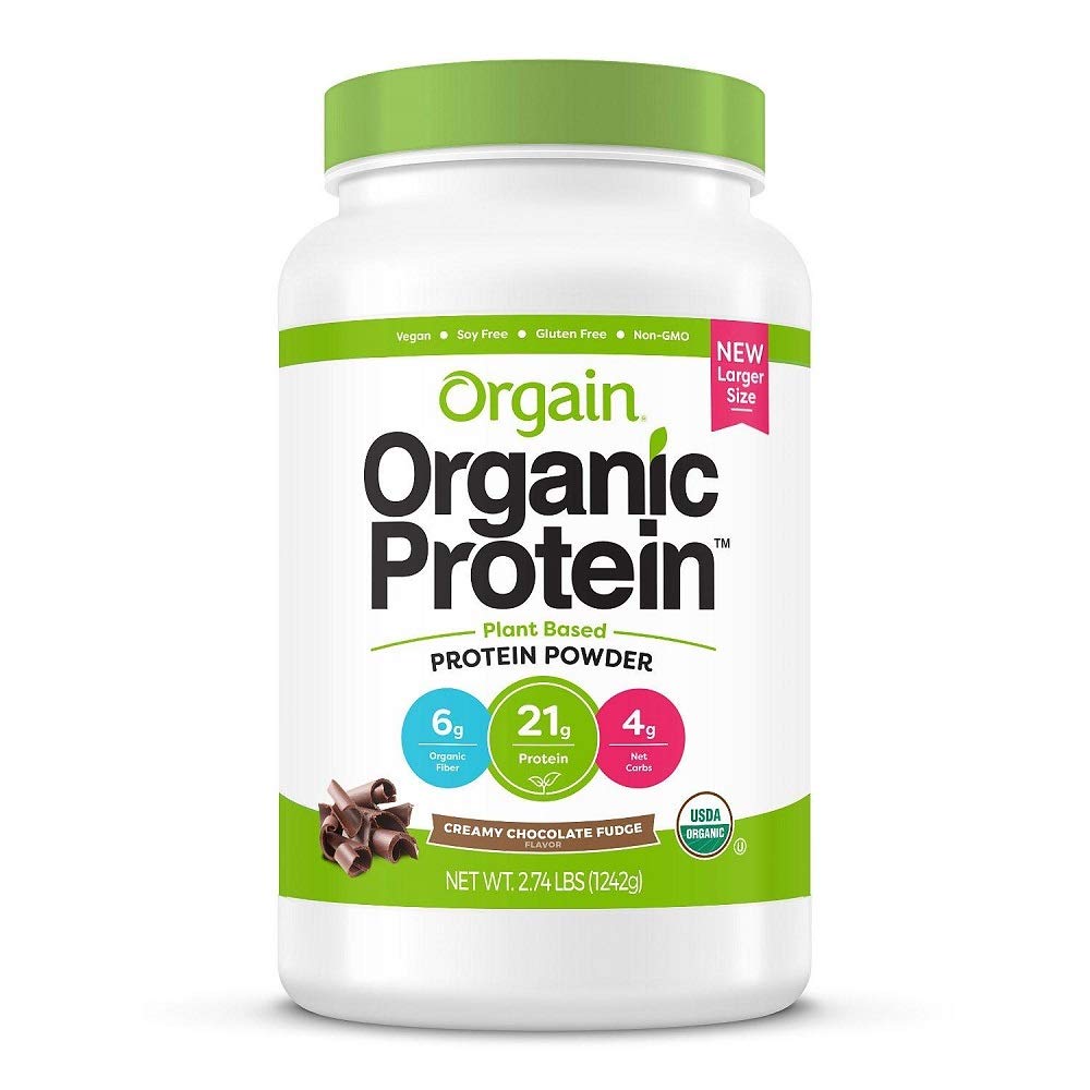 Orgain חלבון צמחי מבוסס אבקה Creamy שוקולד Fudge, 32 Oz