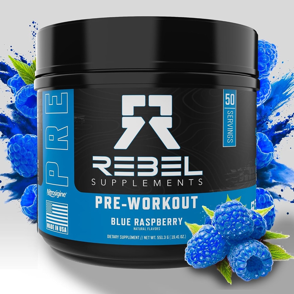 תוספות מורדים של TM Blue Razz Loaded Pre Workout