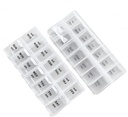 2 Pack OPP Clear Daily Pill Box מארגנת, מארגנת גלולות שבועיות 2 פעמים ביום עבור גלולות, תוספים ותרופות, Am Pm Pill מארגנת 7 יום, Ph Box 7 יום - 6.7 x 3.2 x 1 אינץ '