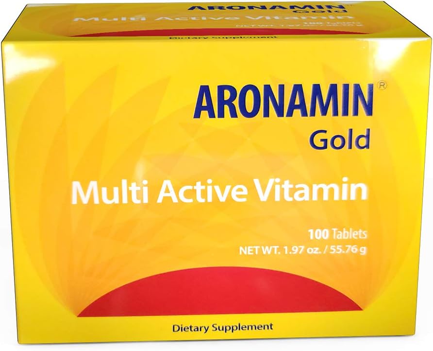 ויטמין פעיל Aronamin Gold - Combats Fatigue, נותן אנרגיה, מקדם Hematopoiesis - 100 טבליות