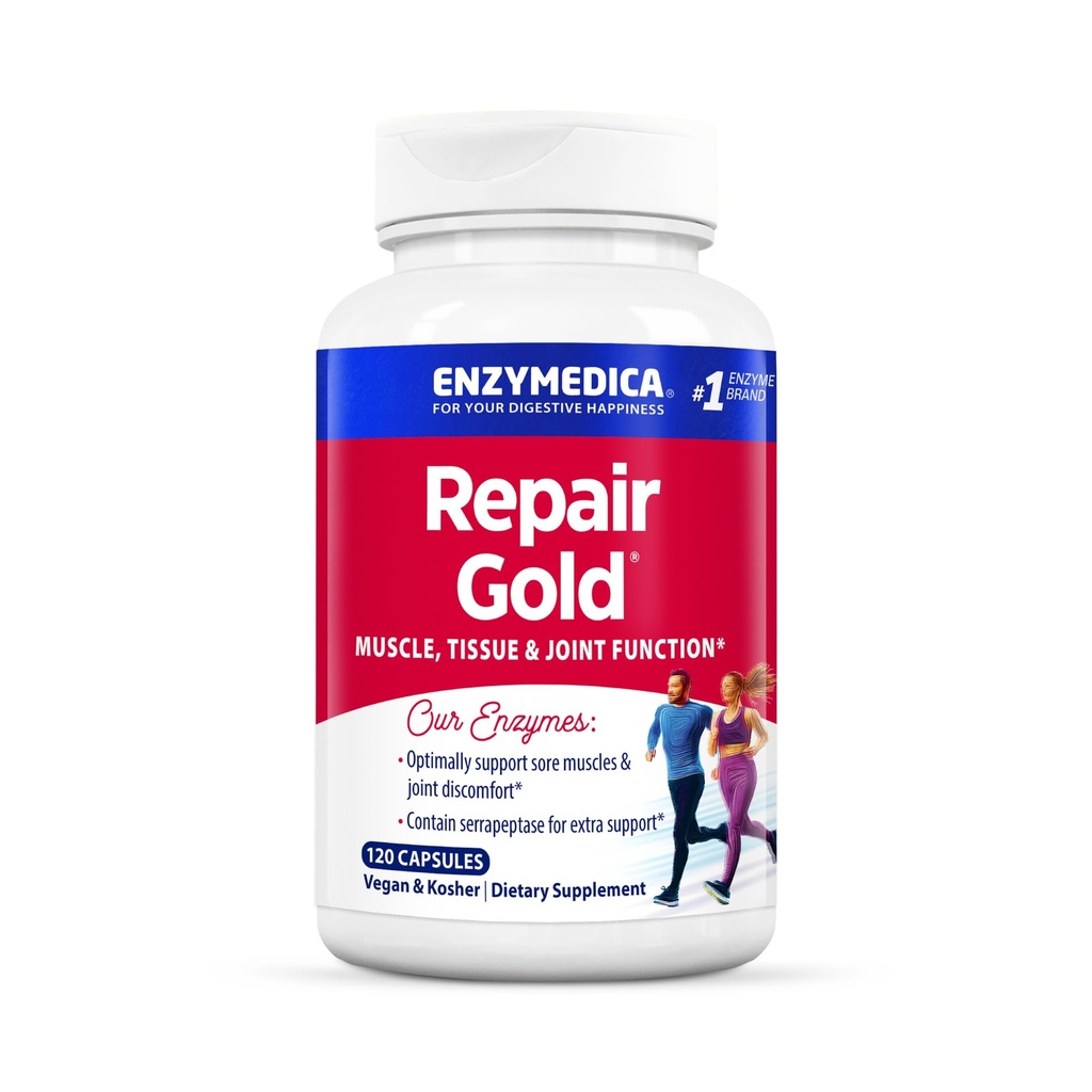 Enzymedica, תיקון זהב, Proteolytic Enzymes, תוספת תמיכה משותפת, עם Serrapeptase, 120 הרוזן