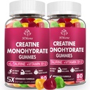 Creatine Monohydrate Gummies - 5g עבור גברים ונשים, 160 הרוזן ו Creatine צ 'או תוספי מזון עבור מקבל שריר, כוח שרירים, אנרגיה Boost, ואת שריר בונה, סוכר חינם, טבעוני