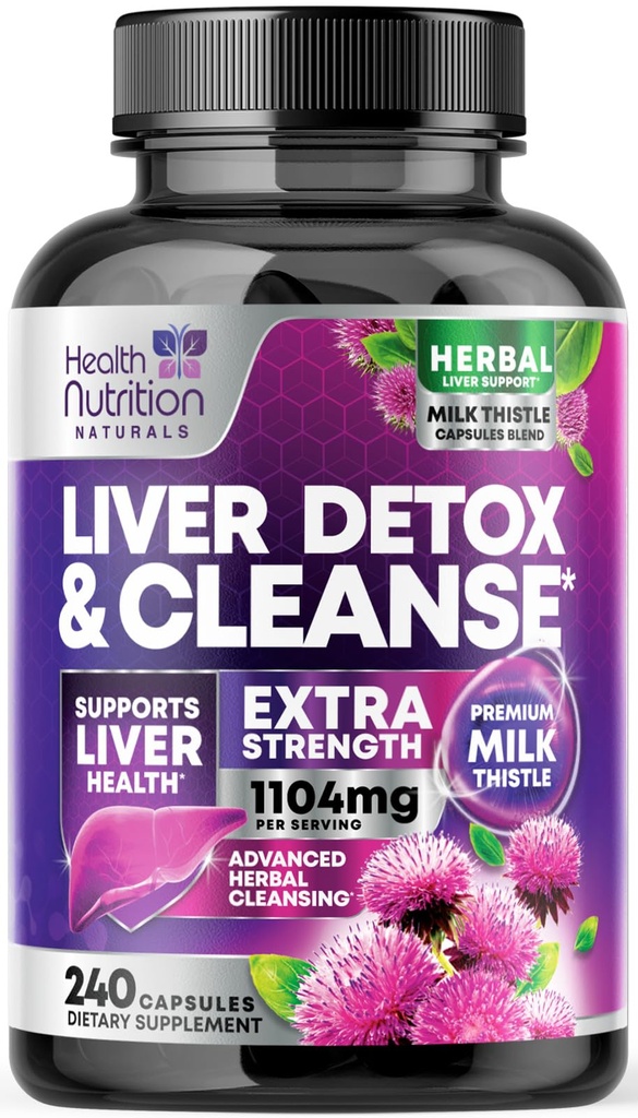 Gentle Liver ניקוי של Detox & תיקון פורמולה - תוספת תמיכה חיה מתקדמת עם Silymarin Milk Thistle, Dandelion Root, Artichoke Extract, Turmeric, Choline, & Beetroot - 240 קפסולות Veggie