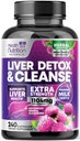 Gentle Liver ניקוי של Detox & תיקון פורמולה - תוספת תמיכה חיה מתקדמת עם Silymarin Milk Thistle, Dandelion Root, Artichoke Extract, Turmeric, Choline, & Beetroot - 240 קפסולות Veggie