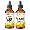 Wild & אורגני ג'ינג'ר Tincture 4 oz & Turmeric Tincture 4