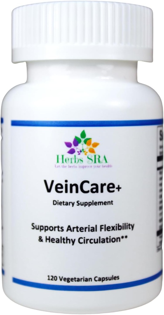 VeinCare Herbal תוסף - תמיכה טבעית עבור וטרינרים בריאים - Rutin, Horse Chestnut, Grape Seed, Bilberry, Nattokinase - מקדם הפונקציה Optimal Vein פונקציונלי