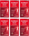 Globulo Rojo Iron תוסף - גלולות תוספת תזונתיות עם ויטמין ברזל ו B גבוה, 60 טבליות - 6 Pack
