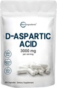Micro Ingredients D-Aspartic Acid 3,000 מ"ג פרי המשרת, 300 קפסולות | Pure DAA לאנרגיה, טסטוסטרון & ביצועים תמיכה