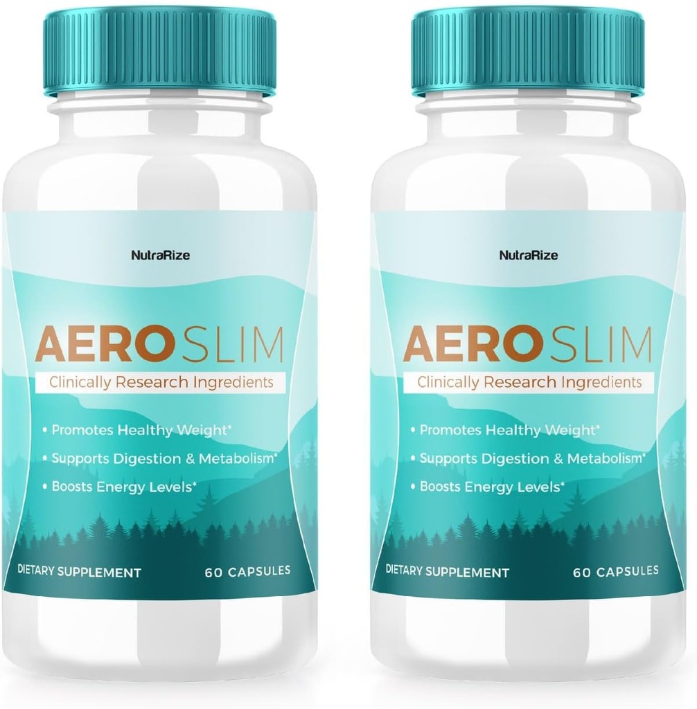 (2 Pack) AeroSlim כמוסות - תוספי תזונה של AeroSlim עבור בריאות במשקל מתקדמת, גלולות כוח מקסימלית All-Natural עבור Targeting Belly Fat, Weight Management Formula, Aero Slim (120 קפסולות)
