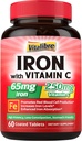 תוספת ברזל עם ויטמין C עבור ברזל Deficiency & Magnesium Complex 10 ב 1 עבור Magnesium Deficiency