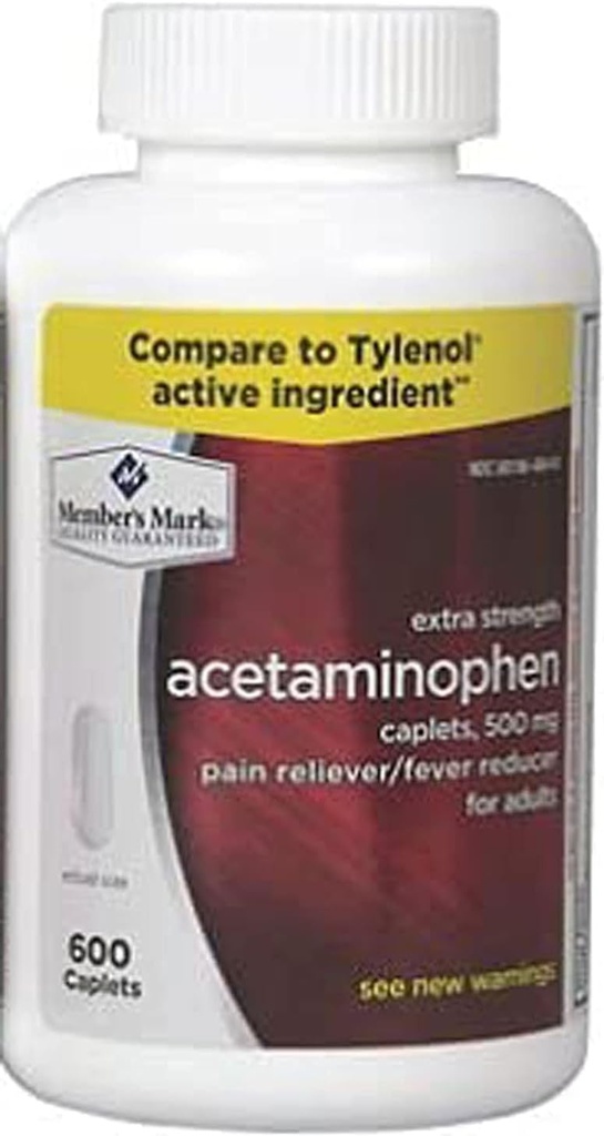 Acetaminophen Generic 500 מ"ג תוספת כוח - 600 Caplets