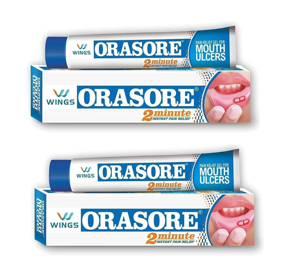 (Pack of 2) Orasore Mouth Ulcer Relief Gel (12gm כל אחד)