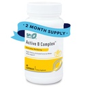Klaire Labs SFI Health Active B Complex - Methylated ויטמין B Complex with Methyl Folate, B12, B6 ועוד - תמיכה באנרגיה בריאה, מוח, Liver & Nerve Function (60 קפסולות)