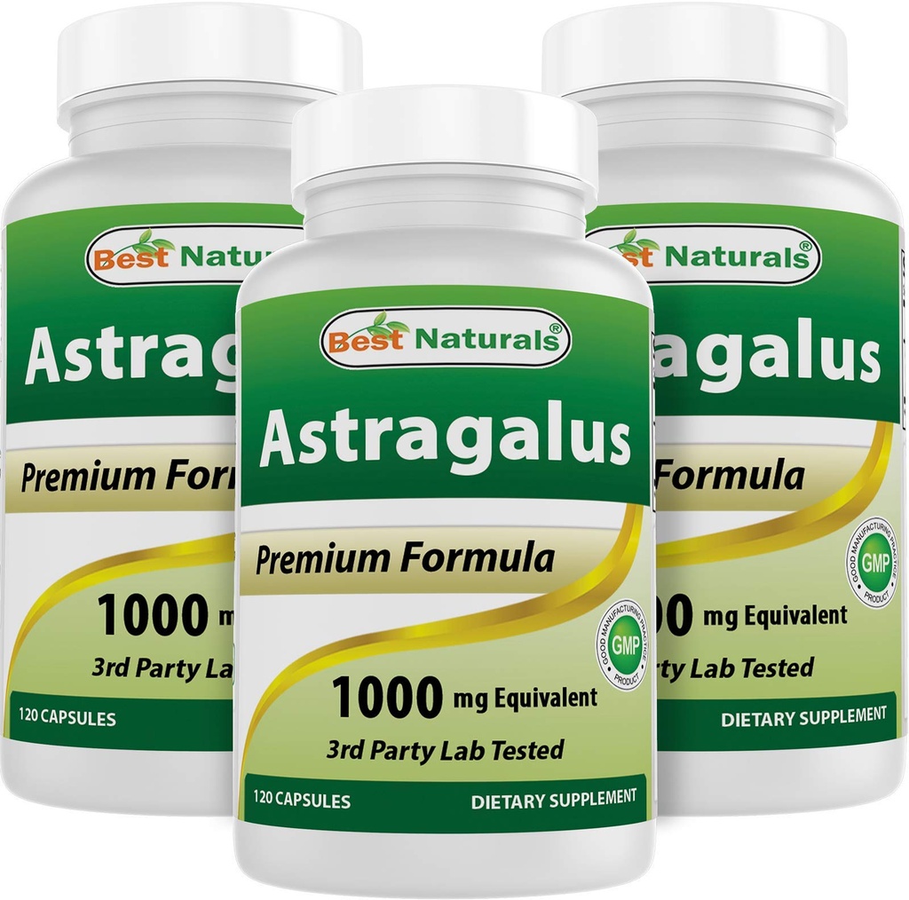 Best Naturals Astragalus קפסולת, 1000 מ"ג, 120 הרוזן (Pack of 3)