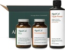 ALGAECAL ברוכים הבאים Kit - Bone Builder Pack, Plant Based Calcium Supplement & Strontium, 16 חומרים מזינים לבריאות העצם + EPA & DHA אומגה 3 שמן דגים, תמיכה המוח, העור ועצמות, המיוצר בארה"ב