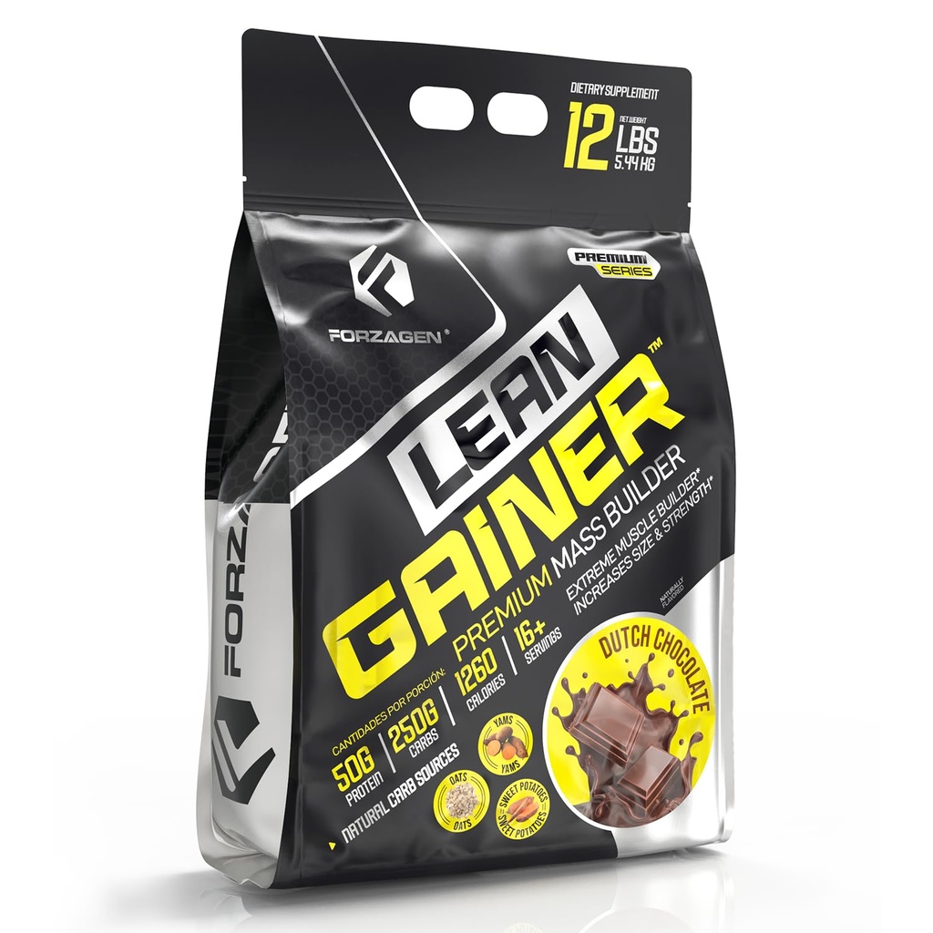 Forzagen Lean Gainer Premium Mass Builder; Mass Gainer חלבון אבקה עבור גברים ונשים | חלבונים עתירי גבוה, עלייה במשקל, Bulk, שריר בניין | שוקולד הולנדי, 12 lbs. 16 + משרתים)