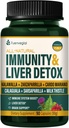 ג'מייקה Sarsaparilla Root Immunity & Liver Detox ניקוי קפסולות, Skin Health & Immune Support Supplement with Kal Thistle. זרזאפורילה y Cardo Mariano para el Higado Graso. 90 Caps